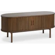 Mueble TV roble oscuro 120cm con 2 puertas persiana