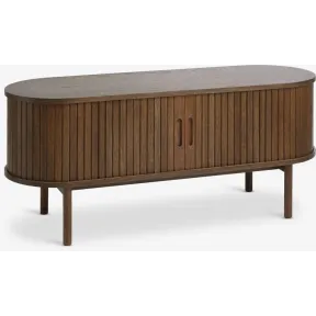 Mueble TV roble oscuro 120cm con 2 puertas persiana