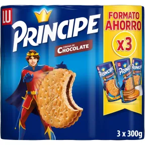 Galletas Príncipe Original 3 x 300g con Crema de Chocolate