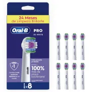 Cabezales Originales Oral-B 3D White, Recambio Blanco