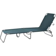 Tumbona Plegable Llopis para Exterior - Azul y Verde 188x55x24 cm
