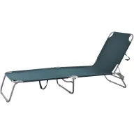 Tumbona Plegable Llopis para Exterior - Azul y Verde 188x55x24 cm