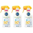 NIVEA Spray FP50+ para Bebés y Niños 3x250ml