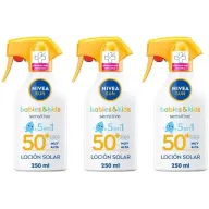 NIVEA Spray FP50+ para Bebés y Niños 3x250ml