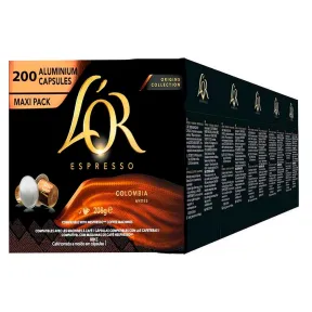 L'Or Colombia 200 cápsulas compatibles Nespresso, 5 cajas