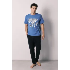Pijama largo Superman 100% algodón para hombre, S a 2XL