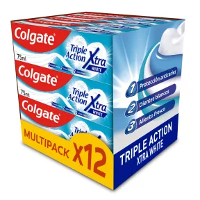 Pasta de dientes Colgate Triple Action Extra White 12 x 75ml