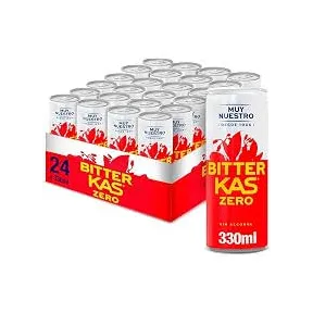 24 Latas Bitter Kas Zero 330ml - Aperitivo Sin Azúcar 0,67€