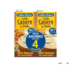 Caldo Casero de Pollo 100% Natural - Gallina Blanca 4x1L