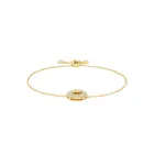 Pulsera dorada de metal para mujer con piedras semipreciosas