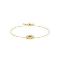 Pulsera dorada de metal para mujer con piedras semipreciosas