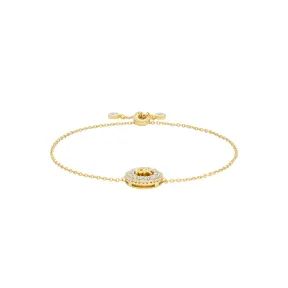 Pulsera dorada de metal para mujer con piedras semipreciosas