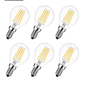 Bombillas LED E14 Filamento 4W, 470 lúmenes - 6 unidades