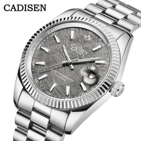 Reloj automático para hombre CADISEN 8214, acero y zafiro