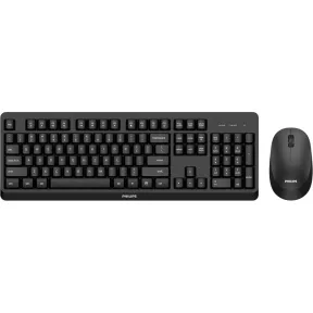 Combo Inalámbrico Negro de Teclado y Ratón Philips 1600 DPI