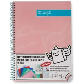 Libreta Rosa A4 Mr. Wonderful con 80 Páginas