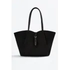 Bolso Efecto Suede con Cinturón Detallado Shopper