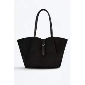 Bolso Efecto Suede con Cinturón Detallado Shopper