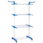 Tendedero Plegable de Alta Capacidad y 4 Niveles con Ruedas