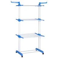 Tendedero Plegable de Alta Capacidad y 4 Niveles con Ruedas