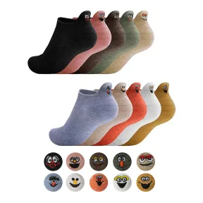 Calcetines Tobilleros Divertidos con Dibujos Sonrientes 36-42 EU