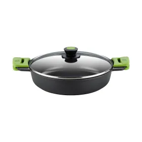 Cacerola baja BRA Prior con tapa de cristal y asas silicona