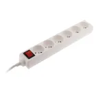 Regleta Compacta Zenitech con 6 Enchufes y Interruptor - Blanco