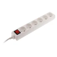 Regleta Compacta Zenitech con 6 Enchufes y Interruptor - Blanco