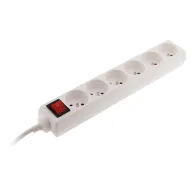 Regleta Compacta Zenitech con 6 Enchufes y Interruptor - Blanco