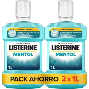 Enjuague Bucal Listerine Mentol 2 x 1 L con Flúor
