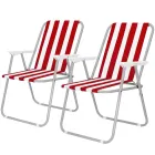 Sillas de Playa Plegables con Reposabrazos - Pack de 2