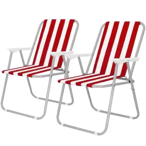 Sillas de Playa Plegables con Reposabrazos - Pack de 2