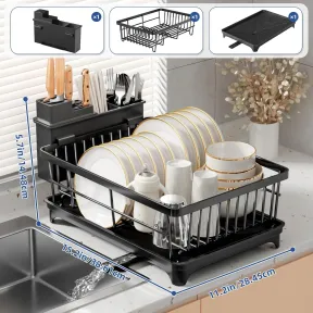 Escurridor de Platos con Soporte para Utensilios de Cocina