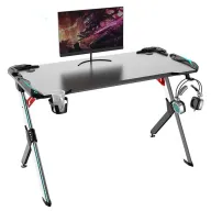 Mesa Gaming Balder 113x60 RGB LED, Carbono y Accesorios