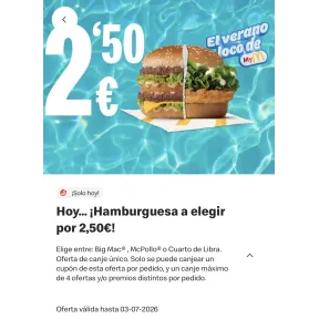 Elige tu hamburguesa favorita: Big Mac, Cuarto de Libra, McPollo