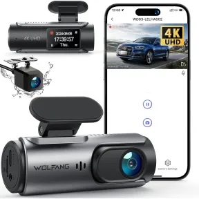 Cámara de Coche 4K UHD con Doble Lente y 170º de Visión