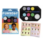 Pinceles y esponjas para kit de 8 pinturas faciales fantásticas