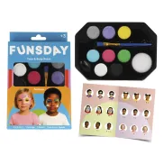 Pinceles y esponjas para kit de 8 pinturas faciales fantásticas