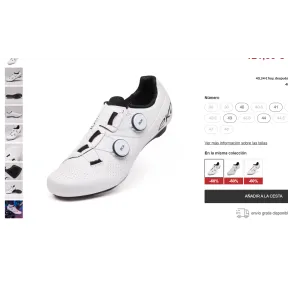 Zapatillas EKOI Perf R4 CARBON Blanco Negro para carretera