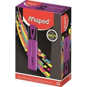 Rotuladores fluorescentes clásicos MAPED - Caja de 12 unidades