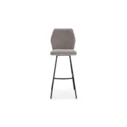 Taburete Fijo Tapizado PAUL - Gris Claro Alto
