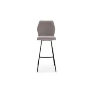 Taburete Fijo Tapizado PAUL - Gris Claro Alto