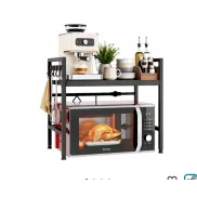 Estante de Cocina Extensible para Microondas con Ganchos