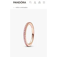 Anillo Brillante de Banda Rosa con Recubrimiento en Oro Rosa 14k