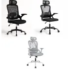 Silla de Oficina con Soporte Lumbar y Reposacabezas Ajustable