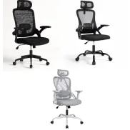 Silla de Oficina con Soporte Lumbar y Reposacabezas Ajustable
