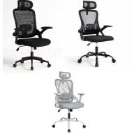 Silla de Oficina con Soporte Lumbar y Reposacabezas Ajustable