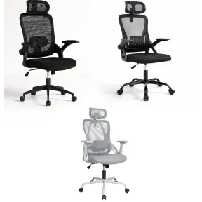 Silla de Oficina con Soporte Lumbar y Reposacabezas Ajustable