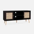 Mueble TV Bohemio de caña trenzada - 120 cm, Sweeek