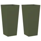 Jardineras hexagonales de acero antracita 2 uds 35x35x75 cm